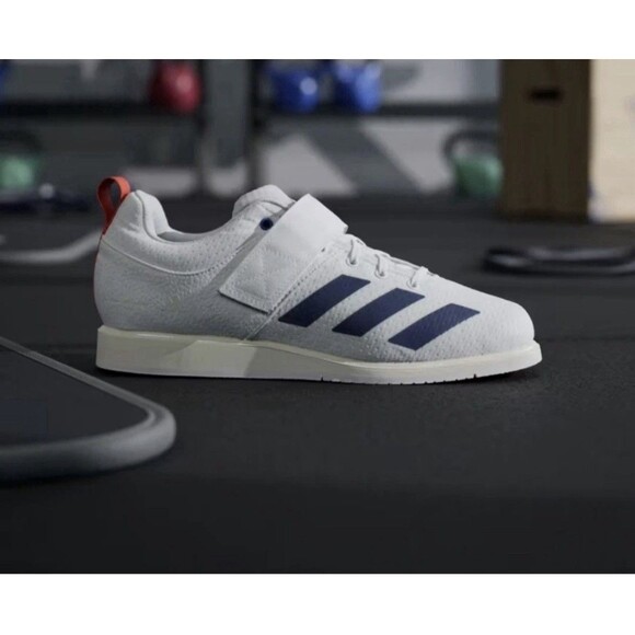 Adidas Powerlift 5 Weightlifting Shoes White Blue JP9878 Men\'s Size 7.5 NEW main image 4